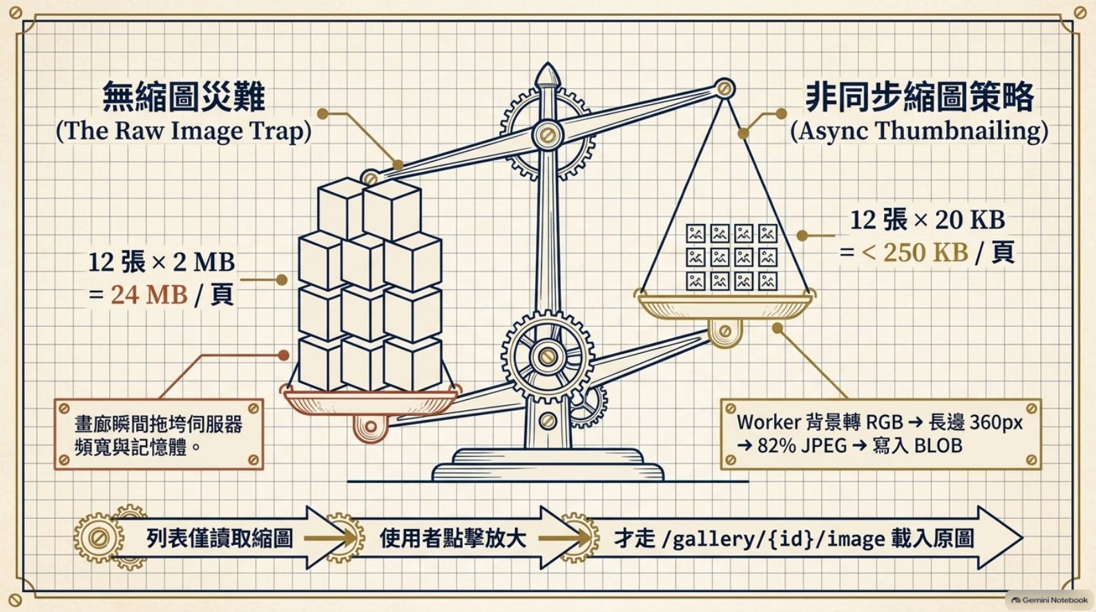 無縮圖災難對照非同步縮圖策略