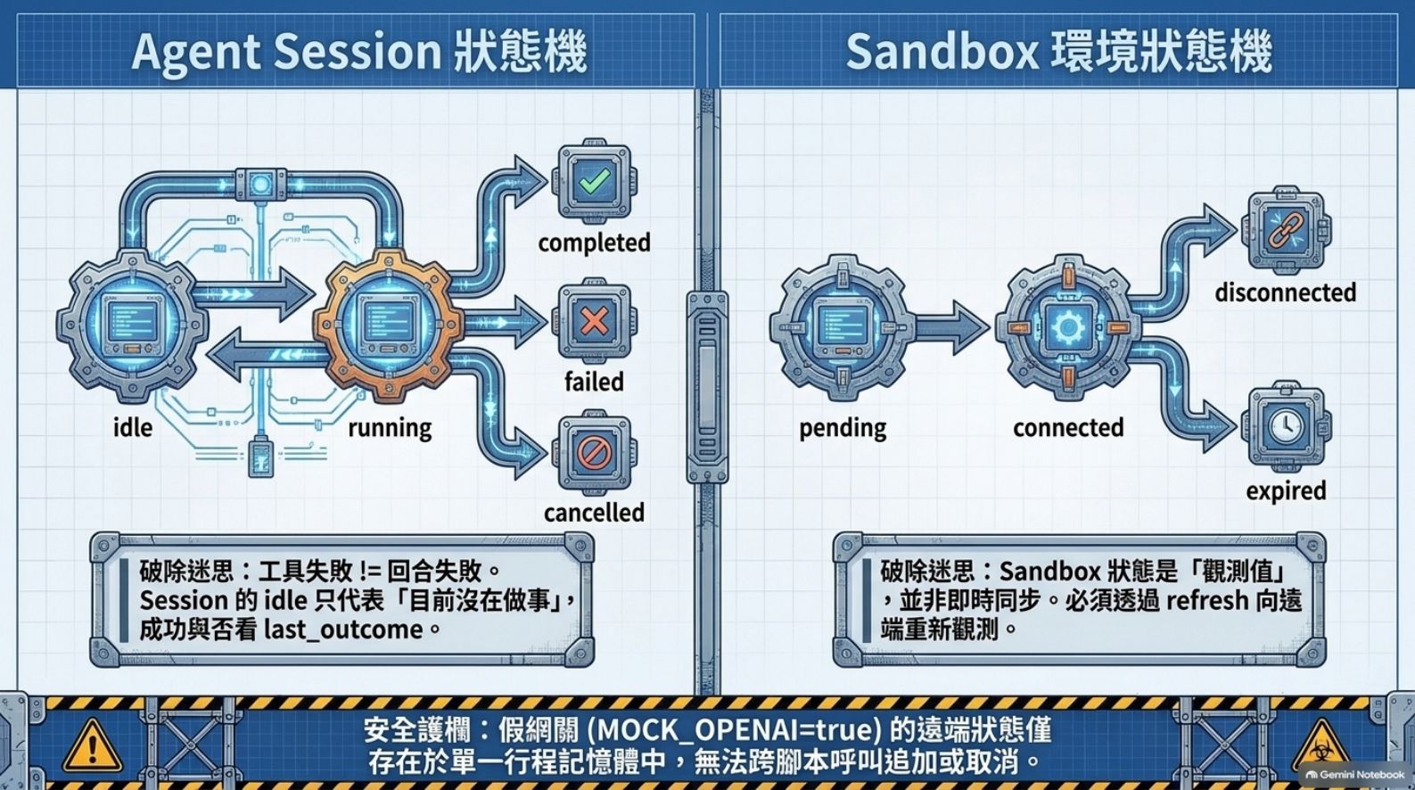 Agent Session 狀態機與 Sandbox 環境狀態機