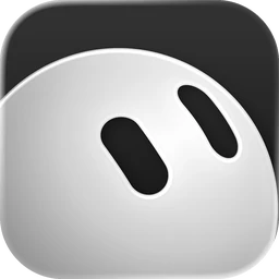 Grok Bot 的 App 圖示：深灰底上一顆白色圓潤的臉，兩隻直立的橢圓形眼睛