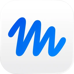 Muse from Meta 的 App 圖示：白底上一筆畫成的藍色 M 字