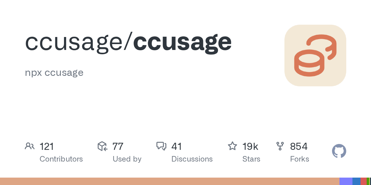 ccusage 的代表圖（GitHub 社交卡）